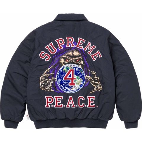 Supreme Peace Embroidered Work Jacket - Navy