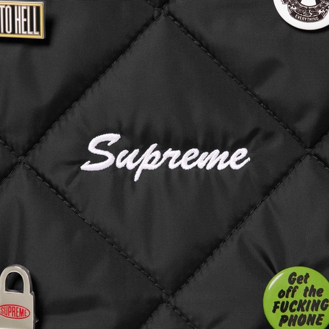 Supreme Pins Quilted Work Vest - Black