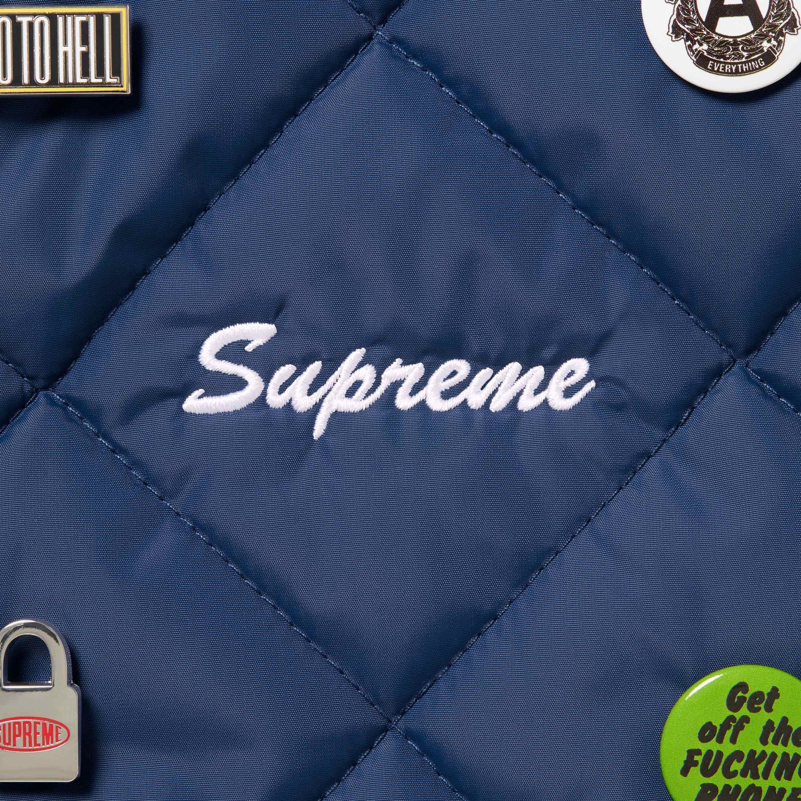 Supreme Pins Quilted Work Vest (FW23) - Navy - $388