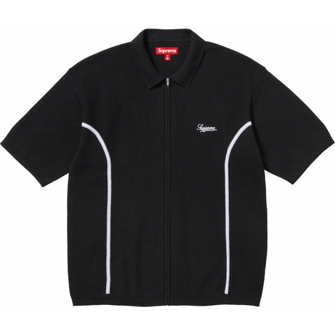 Supreme Piping Zip Up Polo 半袖 ブラック Lサイズ Piping Zip Up Polo - fall/winter 2023 - Supreme