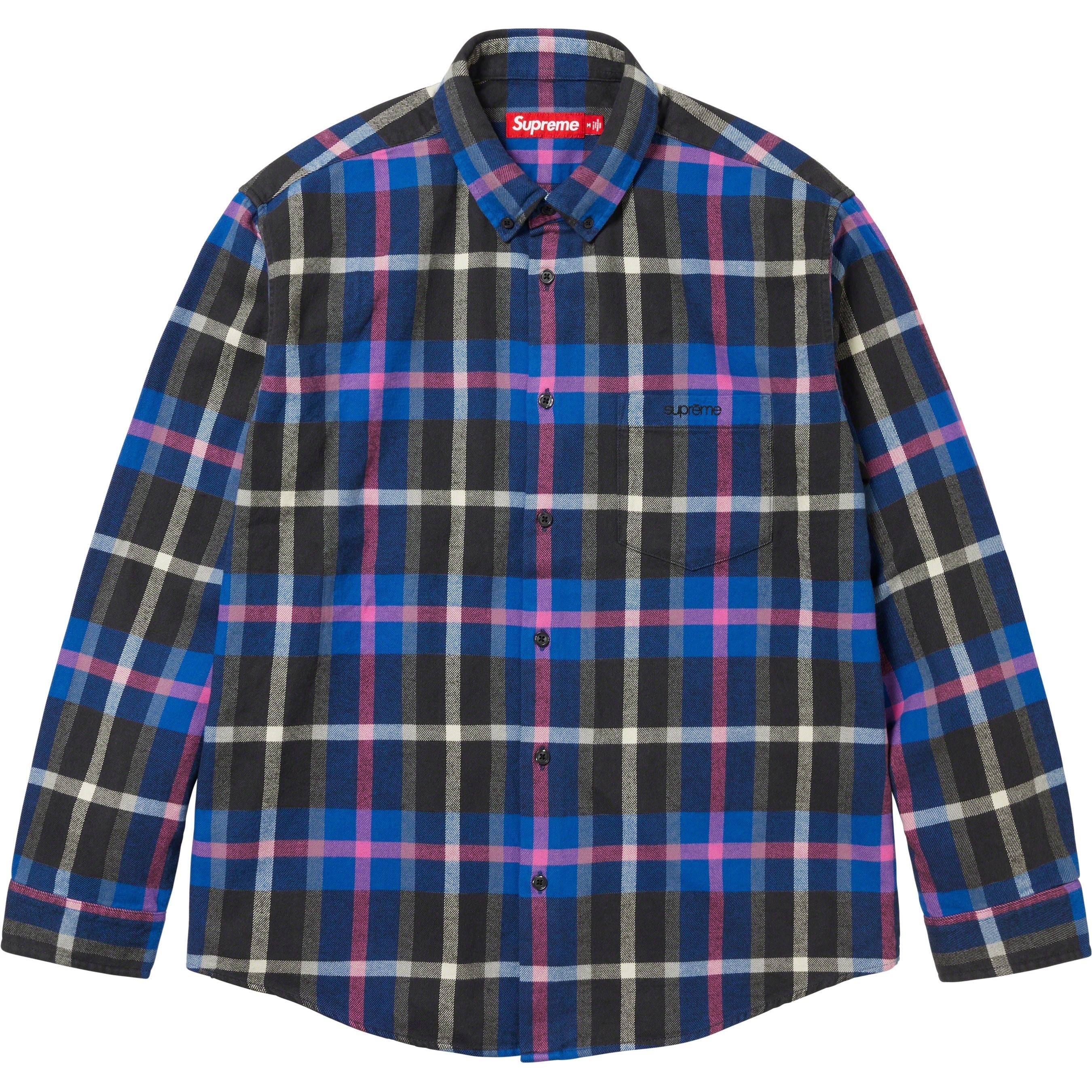 Supreme Plaid Flannel Shirt (FW23) - Blue - $138