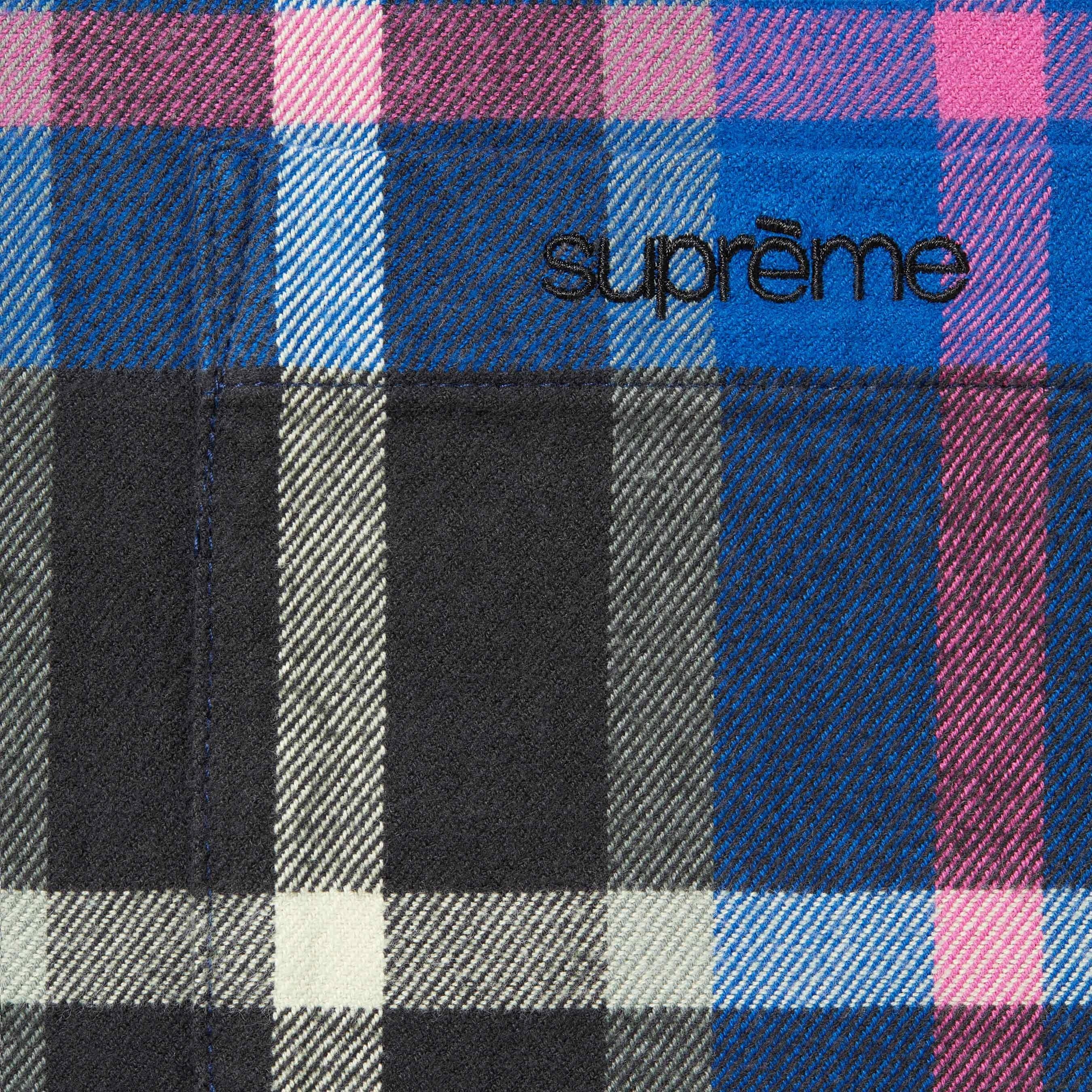 Supreme Plaid Flannel Shirt (FW23) - Blue - $138