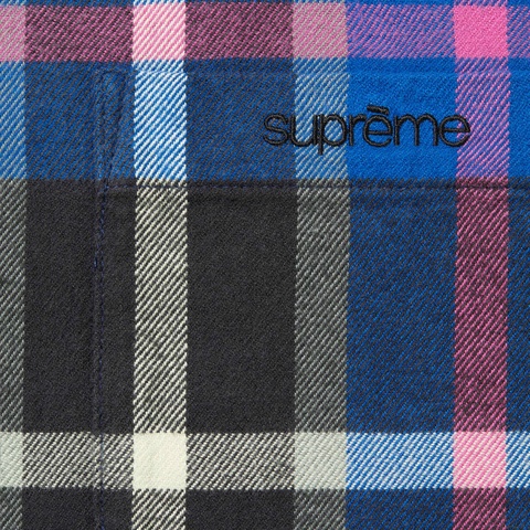 Supreme Plaid Flannel Shirt - Blue