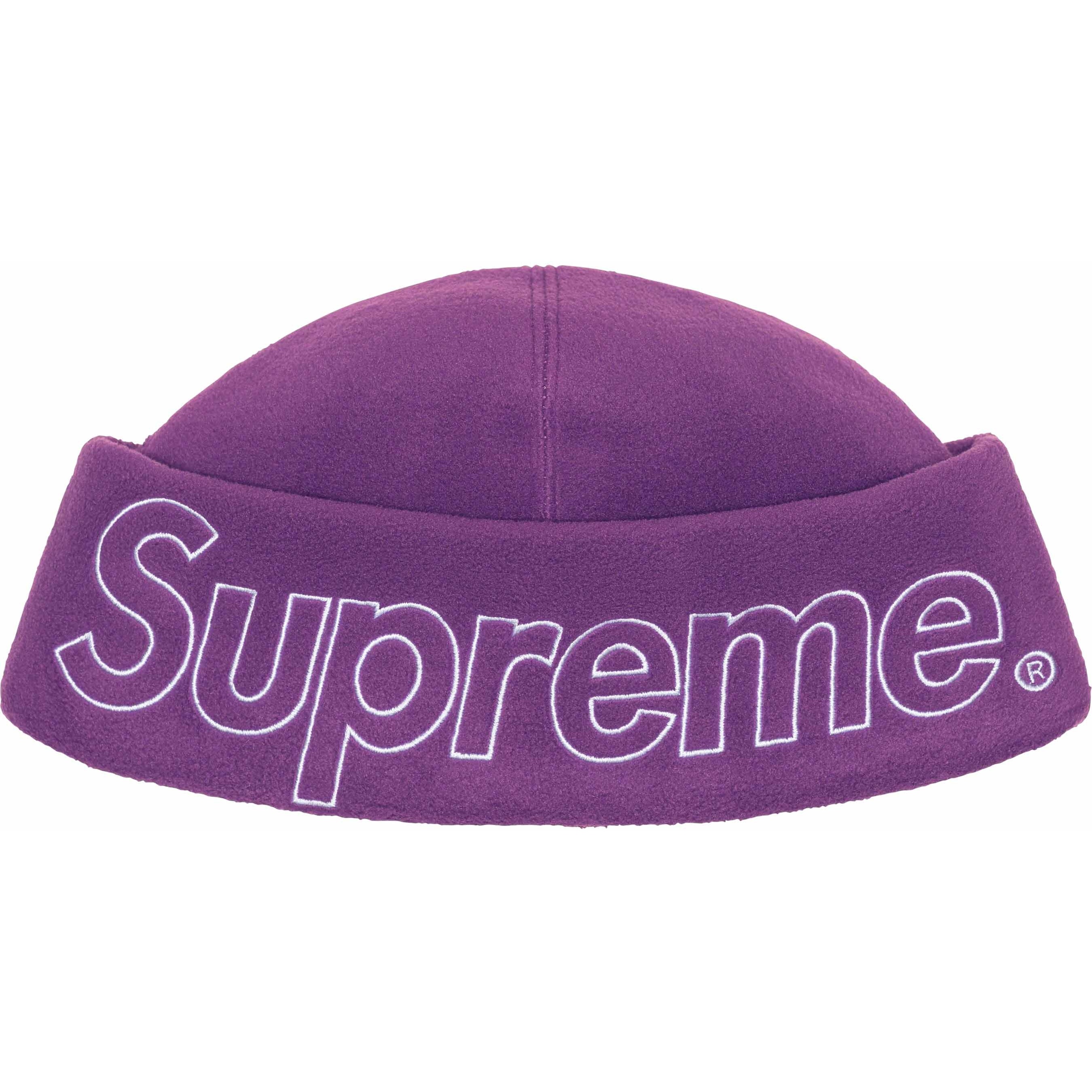 Supreme Polartec Beanie (FW23) - Dark Purple - $40
