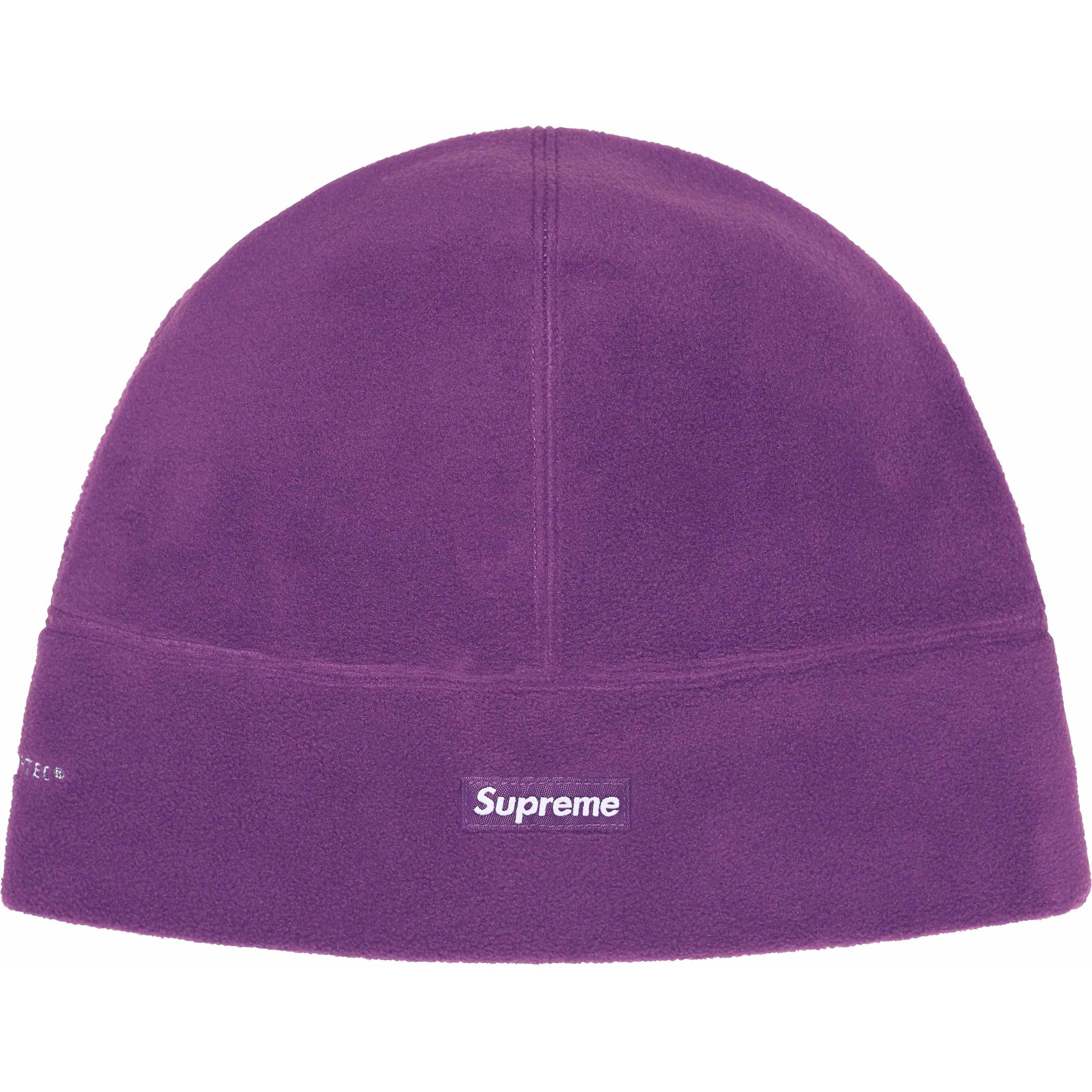 Supreme Polartec Beanie (FW23) - Dark Purple - $40