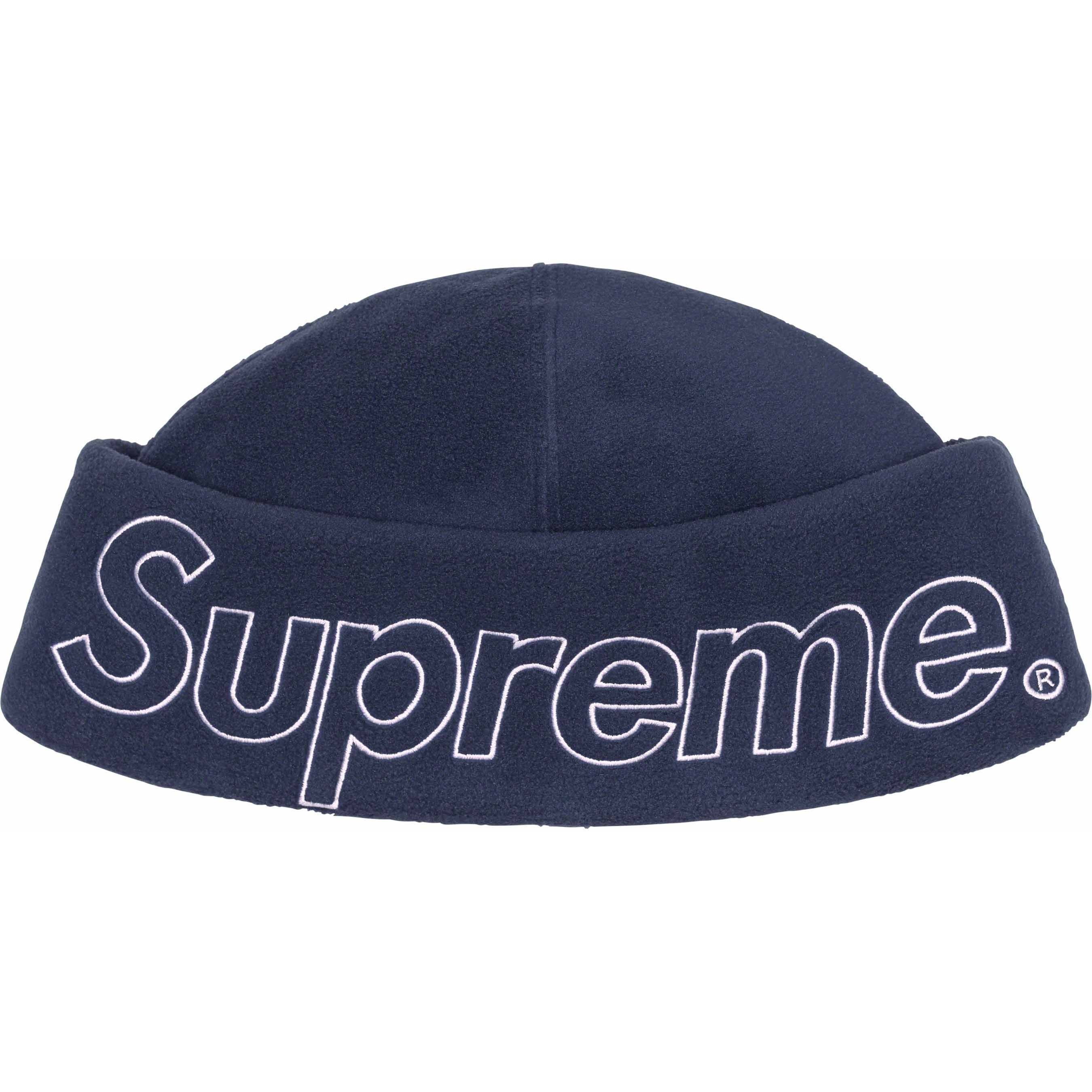 Supreme Polartec Beanie (FW23) - Navy - $40
