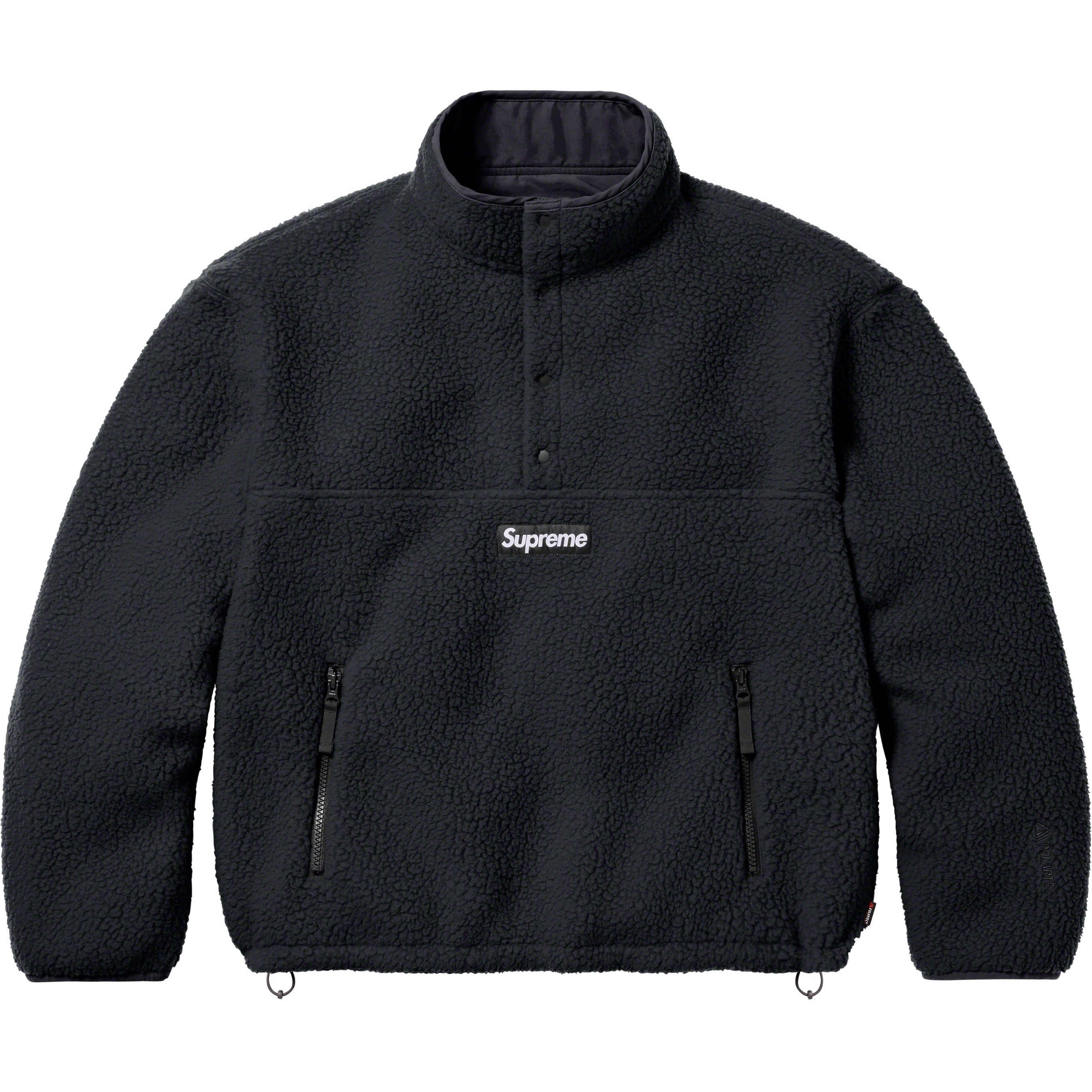 Supreme Polartec Shearling Reversible Pullover (FW23) - Black - $198