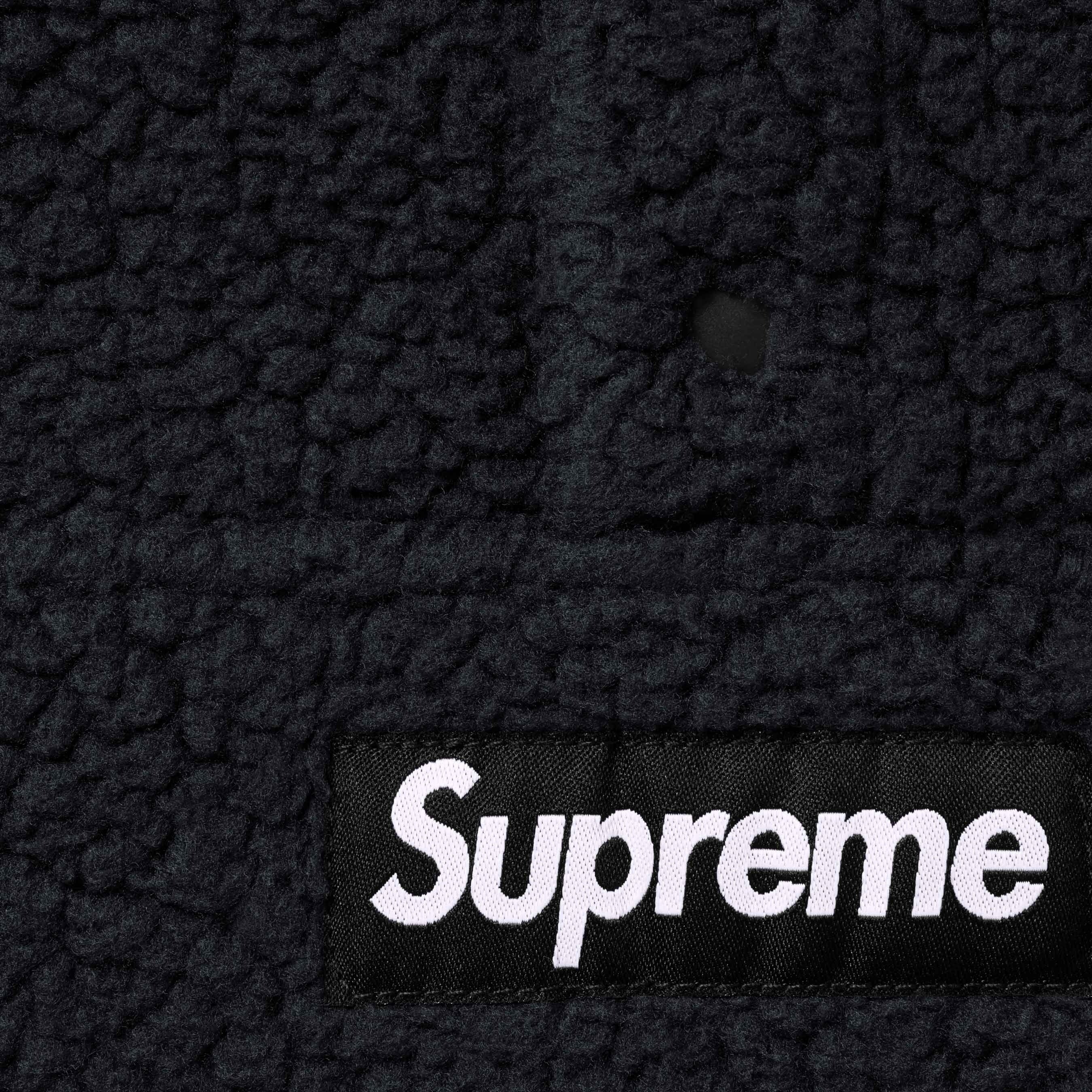 Supreme Polartec Shearling Reversible Pullover (FW23) - Black - $198
