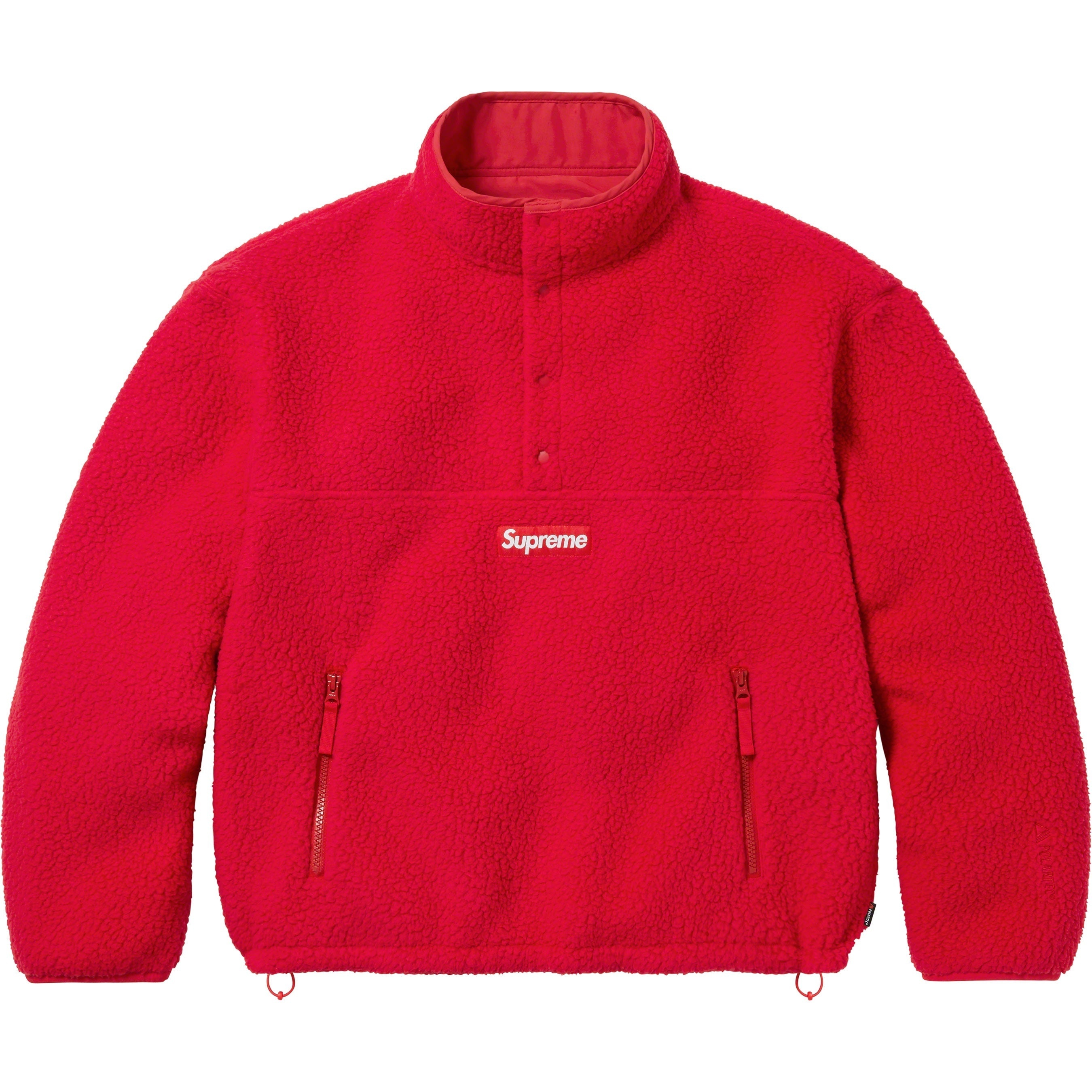 Supreme Polartec Shearling Reversible Pullover (FW23) - Red - $198