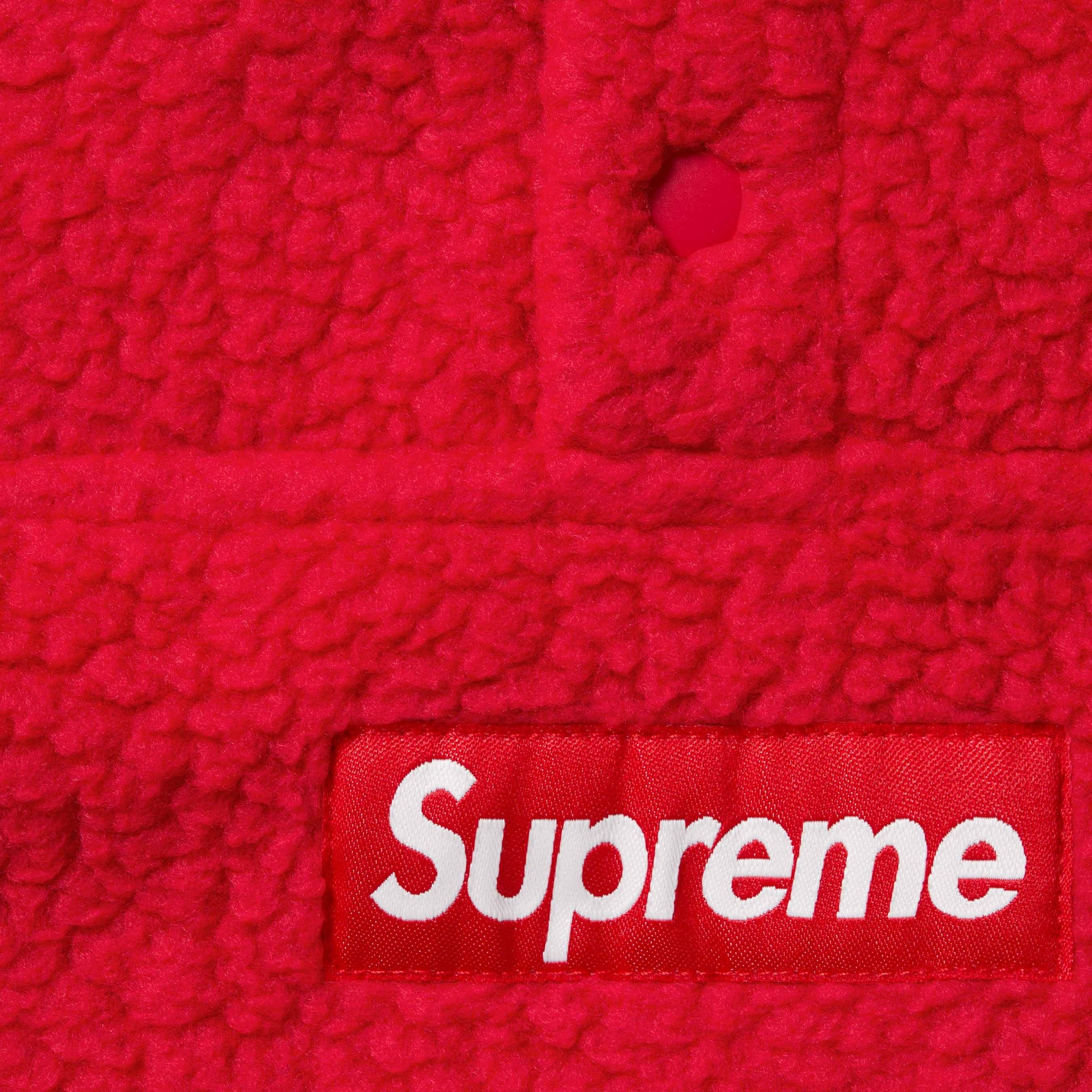 Supreme Polartec Shearling Reversible Pullover (FW23) - Red - $198