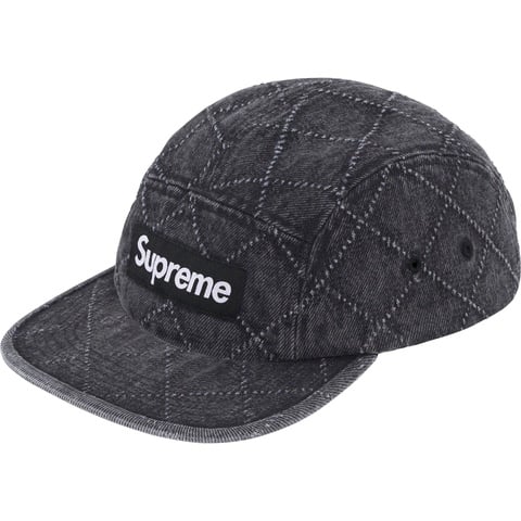 Supreme Punched Denim Camp Cap - Black