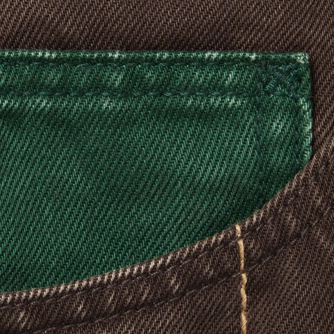 Supreme Radial Embroidered Loose Fit Jean - Brown