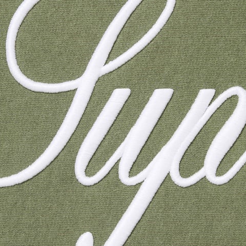 Supreme Raised Script Hooded Sweatshirt - Light Olive