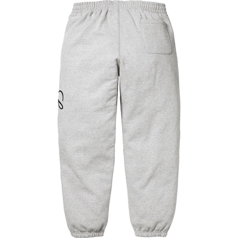 Supreme Raised Script Sweatpant - Heather Grey
