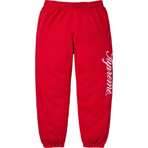 Supreme Raised Script Sweatpant - Red