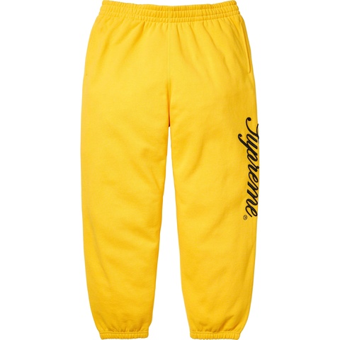 Supreme Raised Script Sweatpant - Yellow