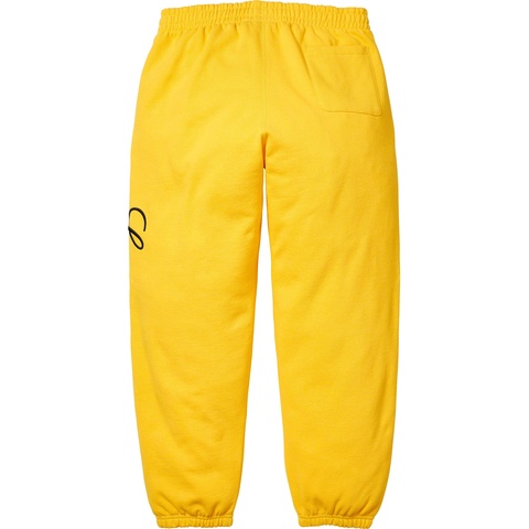 Supreme Raised Script Sweatpant - Yellow