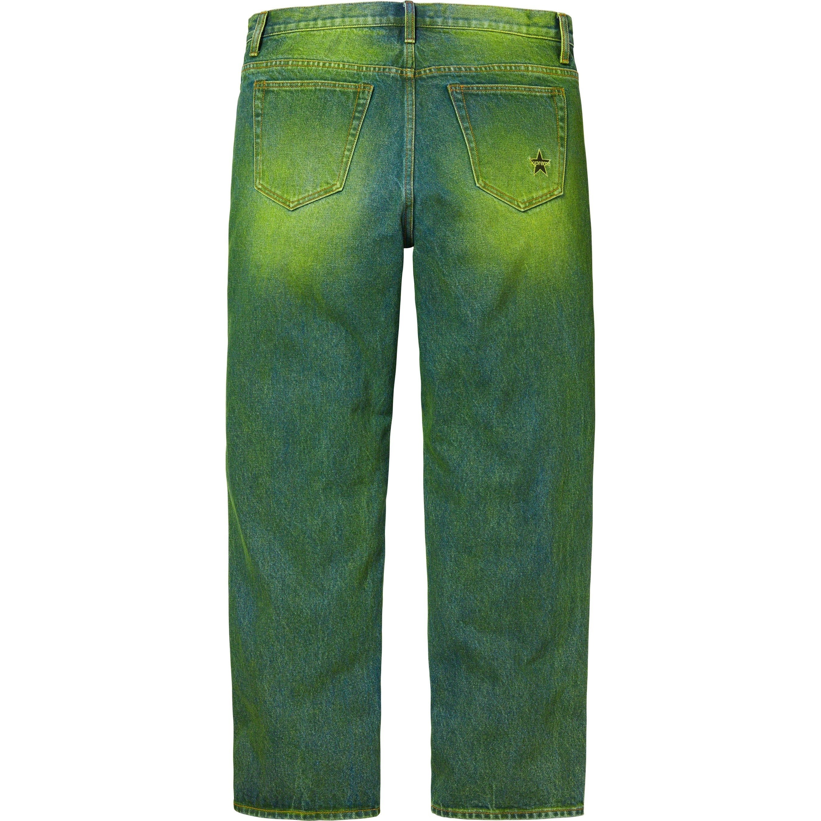 Supreme Regular Jean (FW23) - Overspray Green - $158