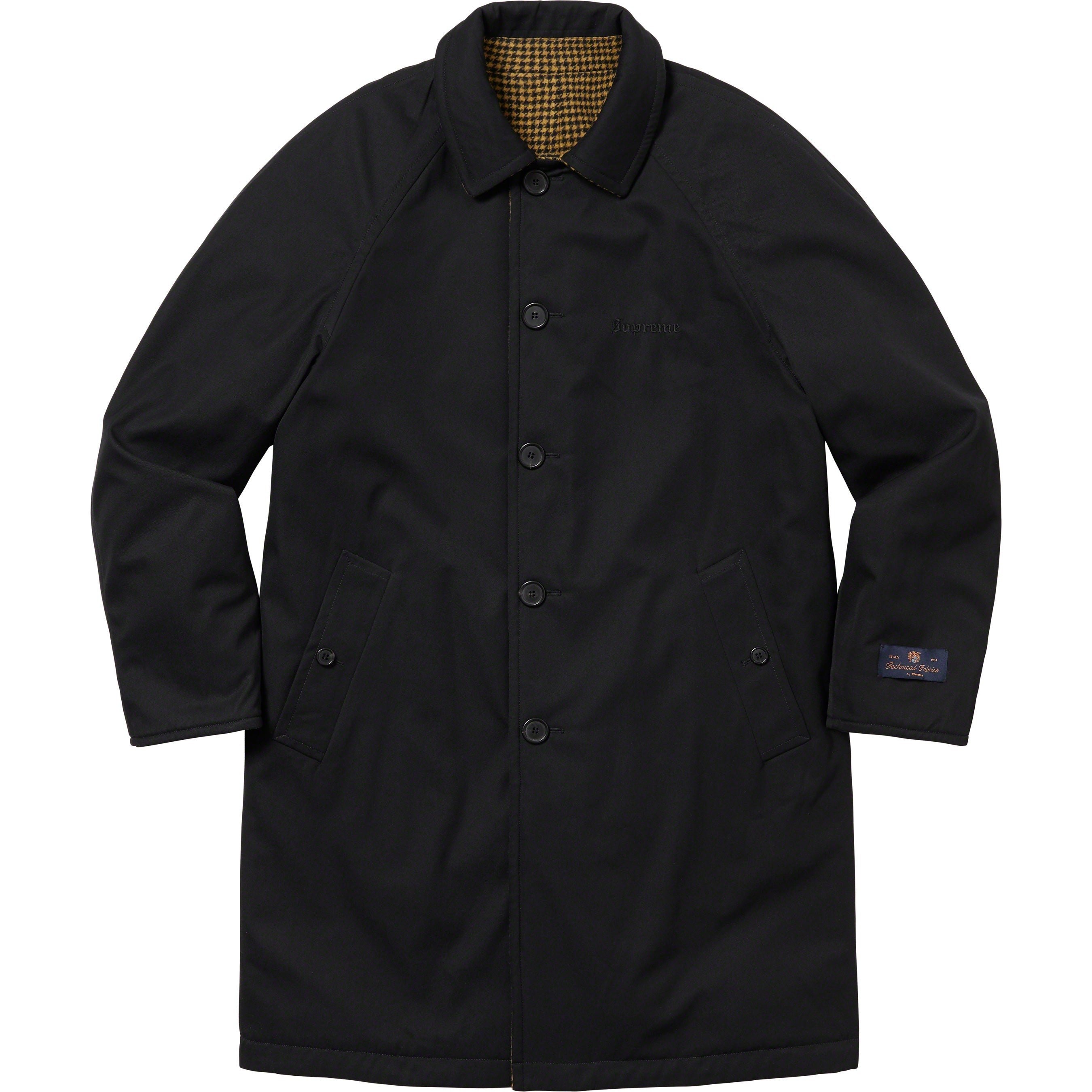 Supreme Reversible Houndstooth Overcoat (FW23) - Black - $798