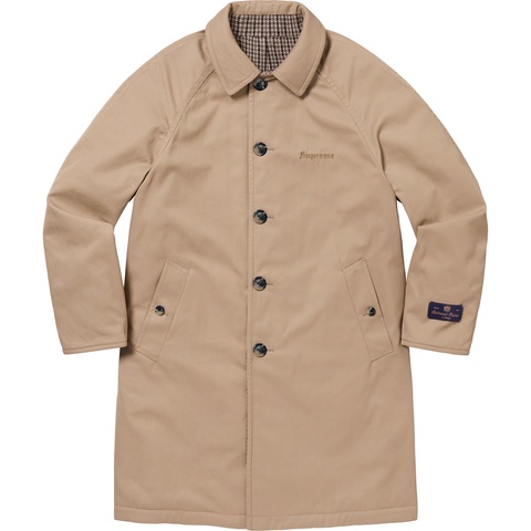Supreme Reversible Houndstooth Overcoat - Tan