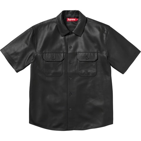 Supreme S/S Leather Work Shirt - Black