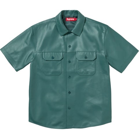 Supreme S/S Leather Work Shirt - Dusty Teal