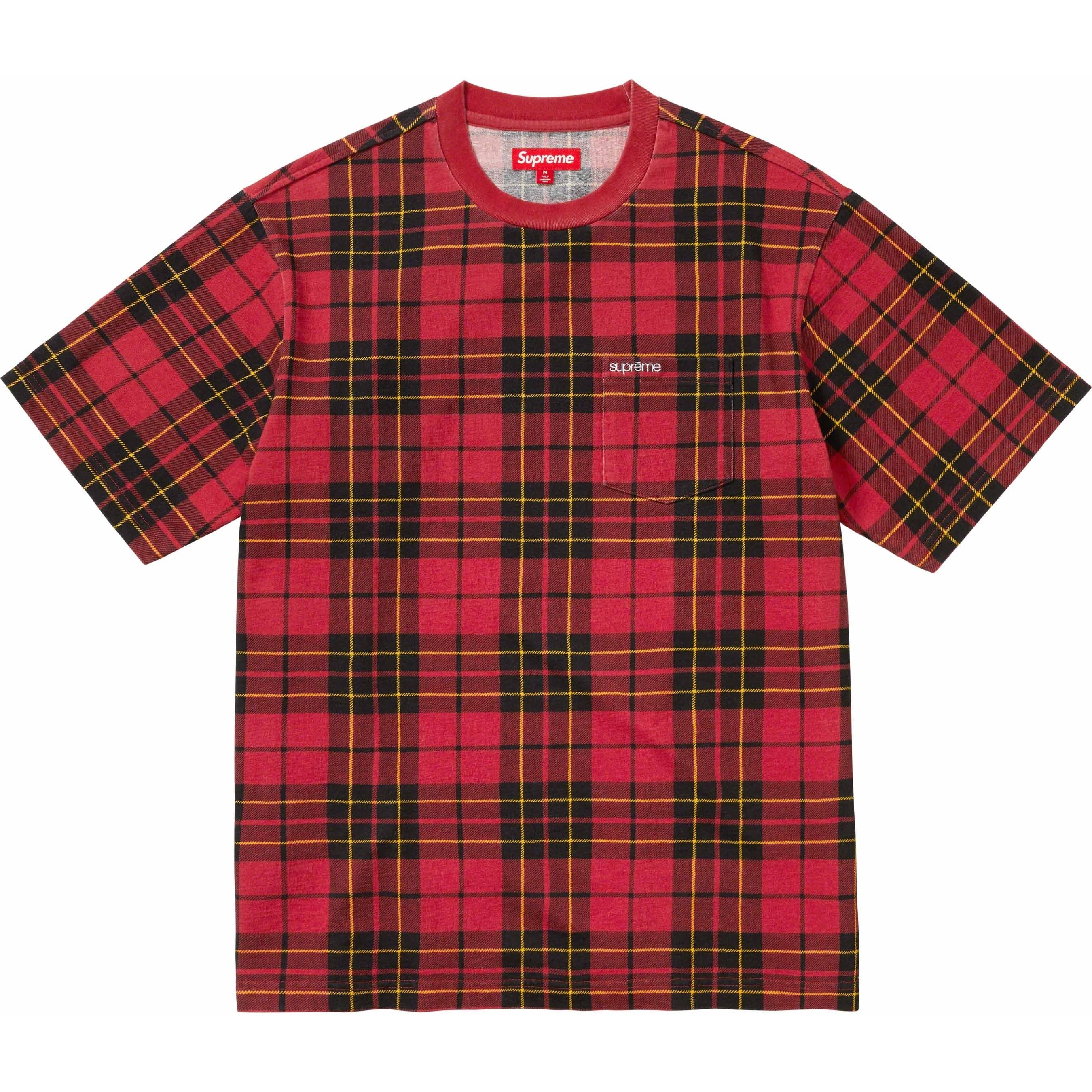 Supreme S S Pocket Tee (FW23) - Plaid - $60