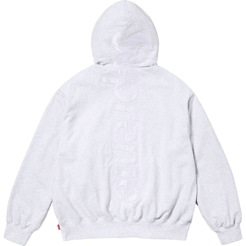 Supreme Satin Appliqué Hooded Sweatshirt - Ash Grey