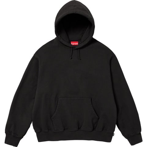 Supreme Satin Appliqué Hooded Sweatshirt - Black