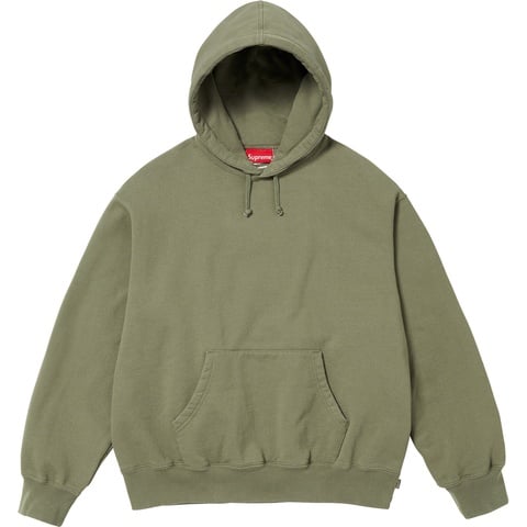 Supreme Satin Appliqué Hooded Sweatshirt - Light Olive