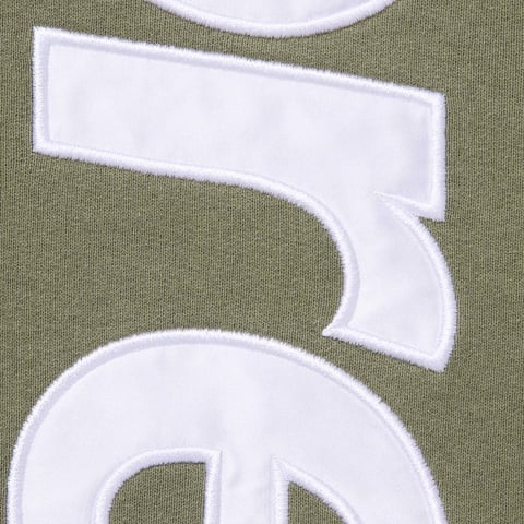 Supreme Satin Appliqué Hooded Sweatshirt - Light Olive