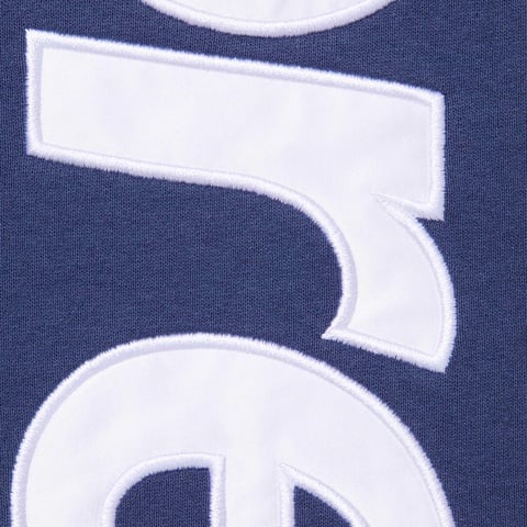 Supreme Satin Appliqué Hooded Sweatshirt - Washed Navy