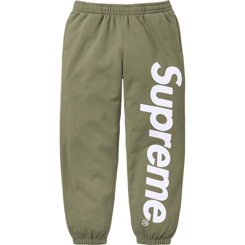 Supreme Satin Appliqué Sweatpant - Light Olive