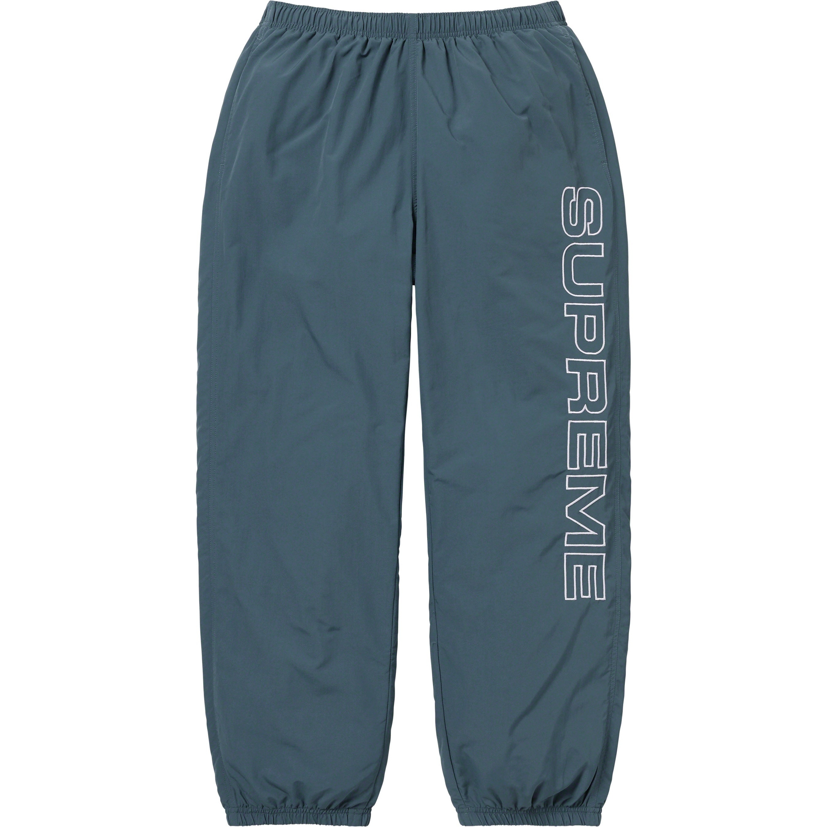 Supreme Spellout Embroidered Track Pant (FW23) - Dark Blue - $138