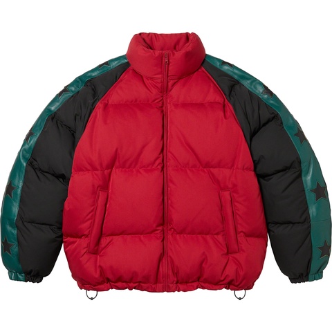Supreme Star Sleeve Down Puffer Jacket - Red