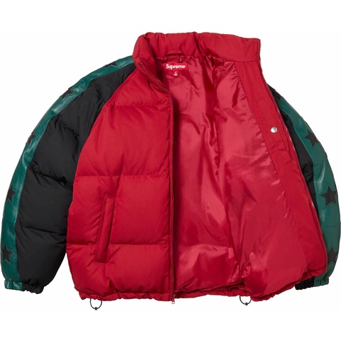 Supreme Star Sleeve Down Puffer Jacket - Red