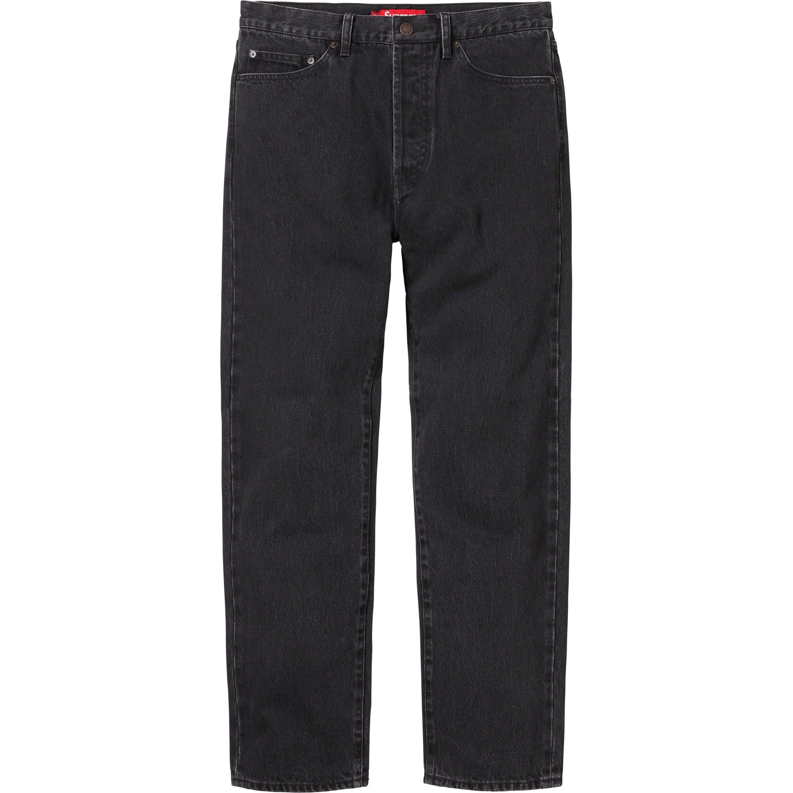 Supreme Stone Washed Black Slim Jean (FW23) - Washed Black - $158