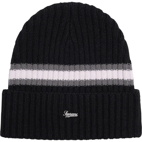 Supreme Striped Cashmere Beanie - Black