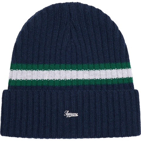 Supreme Striped Cashmere Beanie - Navy