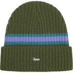 Supreme Striped Cashmere Beanie (FW23) - Olive