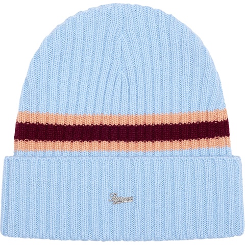 Supreme Striped Cashmere Beanie - Pale Blue