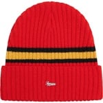 Supreme Striped Cashmere Beanie (FW23) - Red