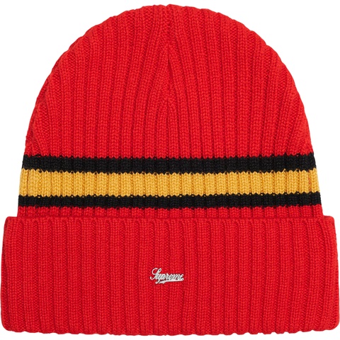 Supreme Striped Cashmere Beanie - Red