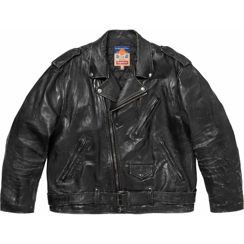 Supreme Supreme®/blackmeans Painted Leather Motorcycle Jacket - Black