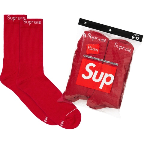 Supreme Supreme®/Hanes® Crew Socks (4 Pack) - Red