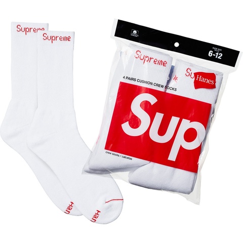 Supreme Supreme®/Hanes® Crew Socks (4 Pack) - White