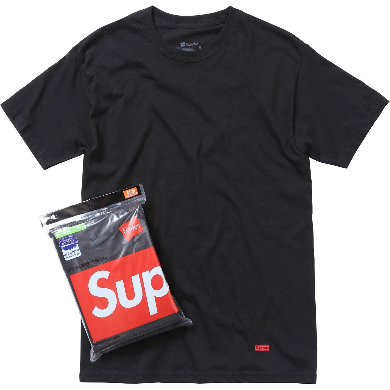 Supreme Supreme Hanes Tagless Tees (3 Pack) (FW23) - Black - $30