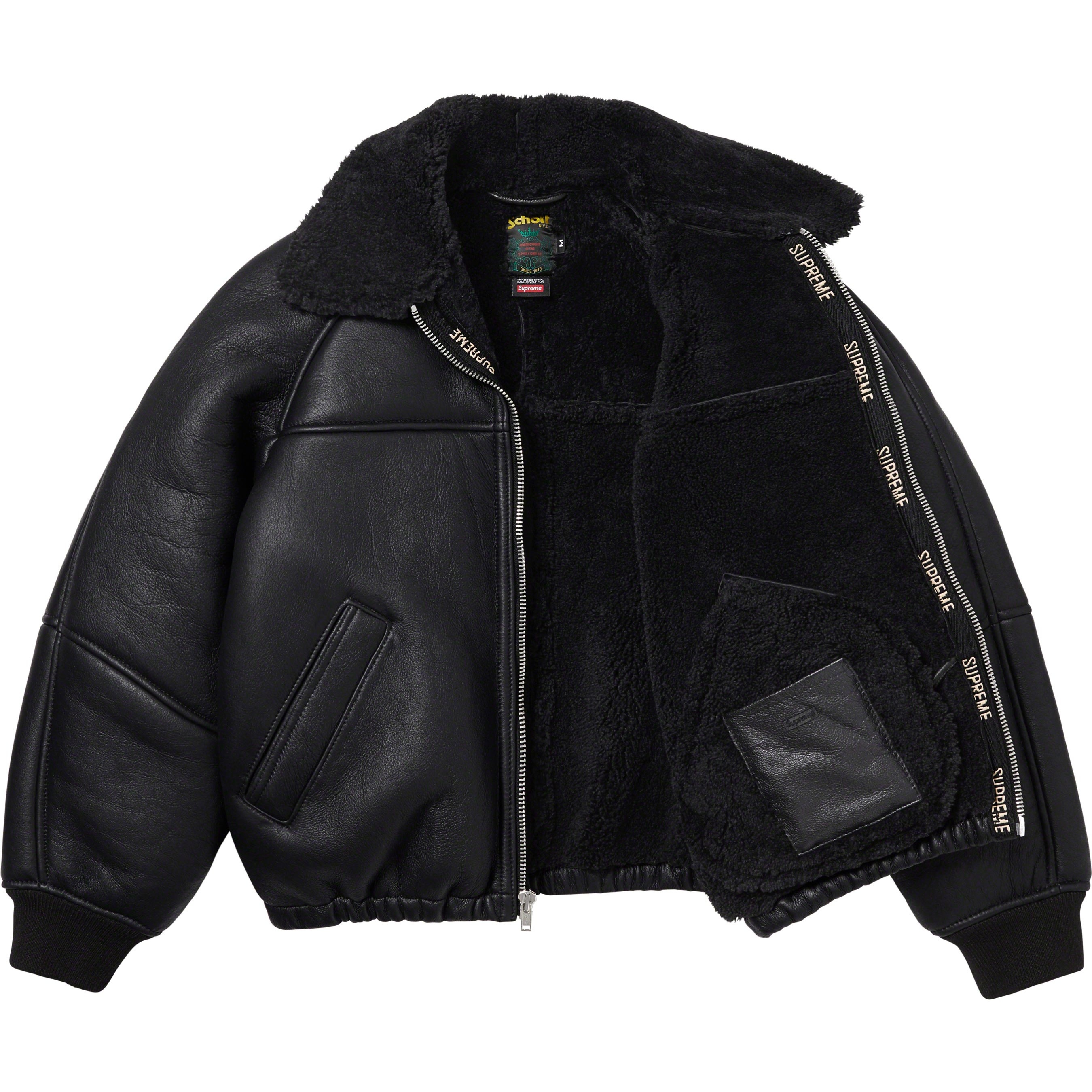 Supreme Supreme Schott Shearling Bomber Jacket (FW23) - Black - $1498