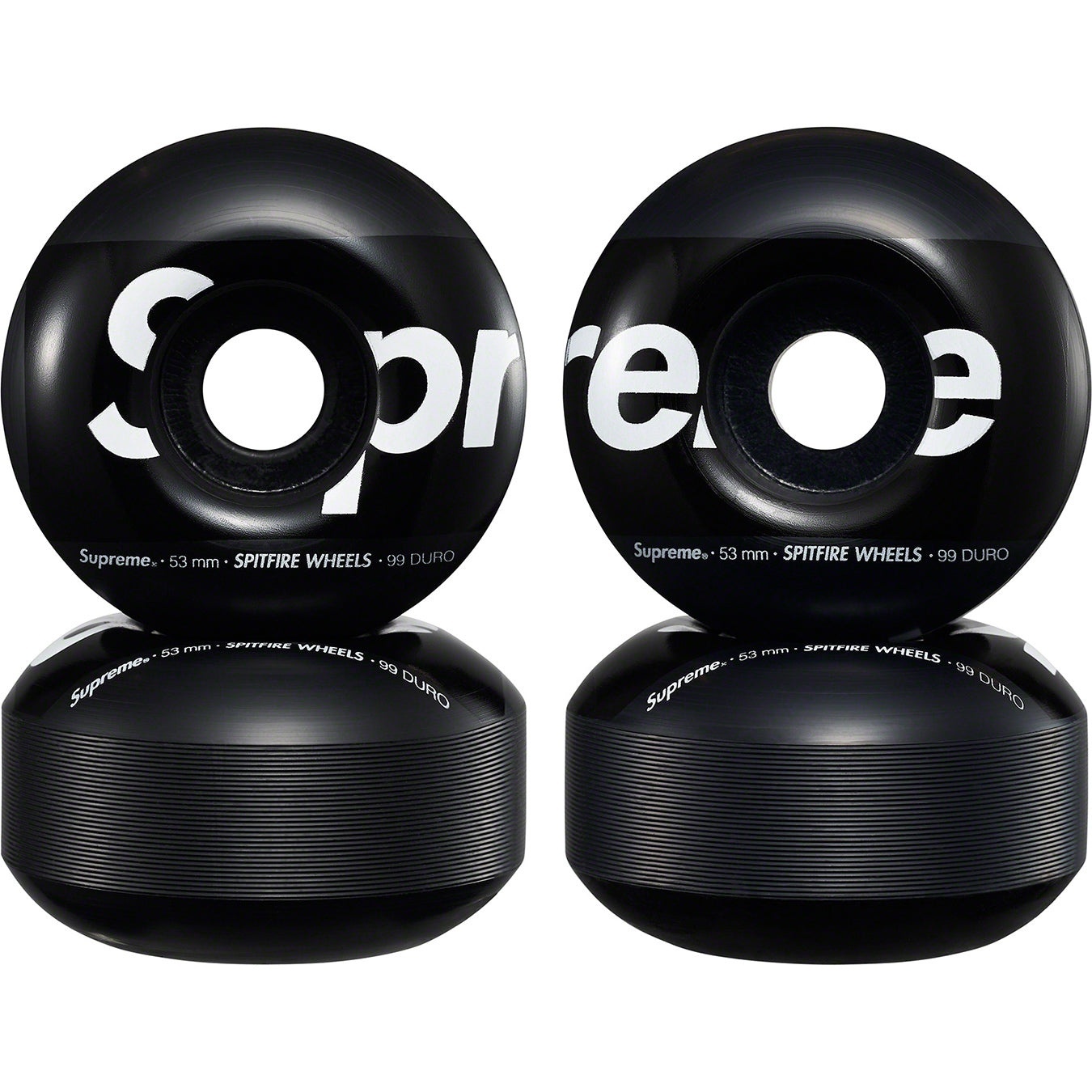 Supreme Supreme Spitfire Shop Wheels (Set of 4) (FW23) - Black - 53mm - $36