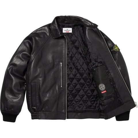 Supreme®/Stone Island® Leather Bomber Jacket - Supreme